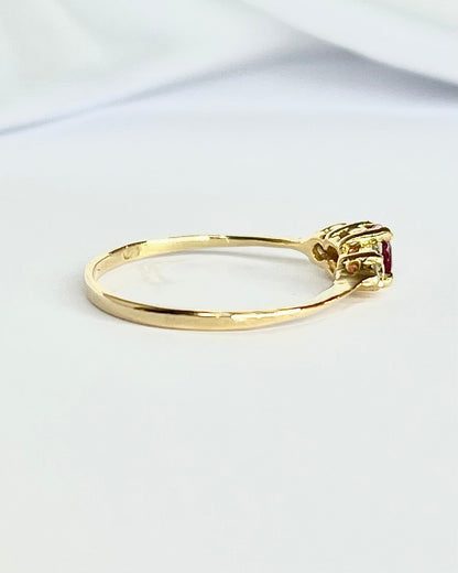 Bague Trilogie Rubis &amp; Diamants "Anna" - Elliade Paris