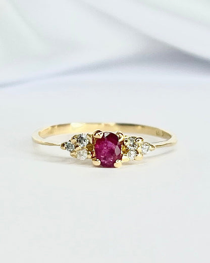 Bague Trilogie Rubis &amp; Diamants "Anna" - Elliade Paris