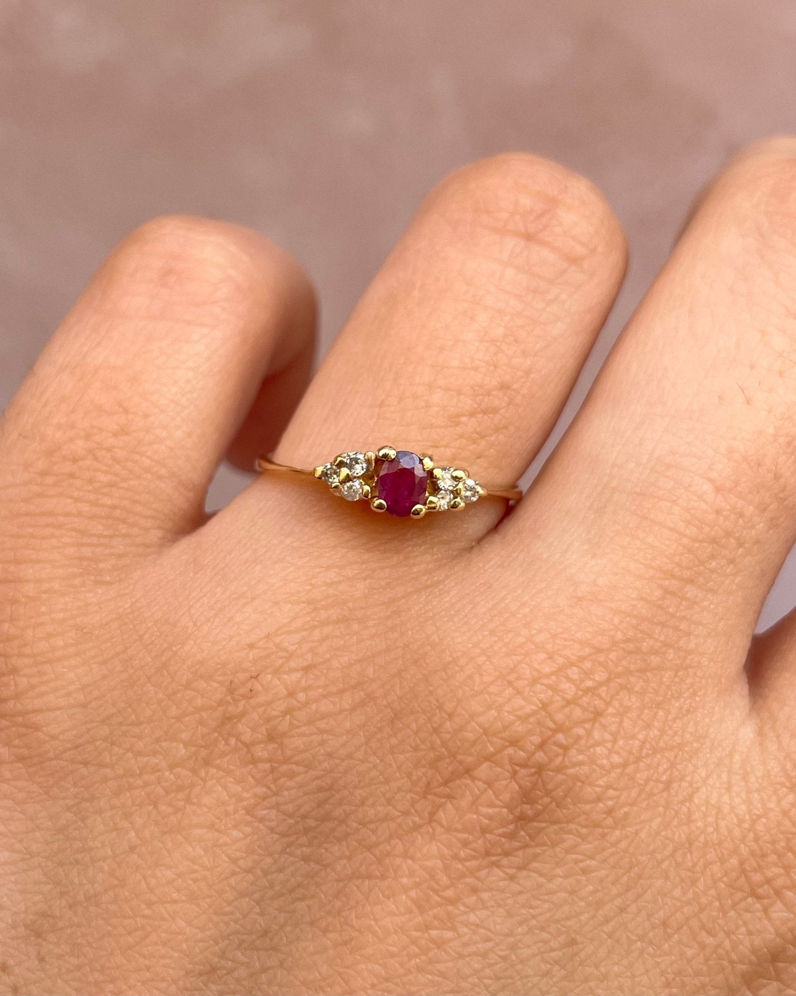 Bague Trilogie Rubis &amp; Diamants "Anna" - Elliade Paris