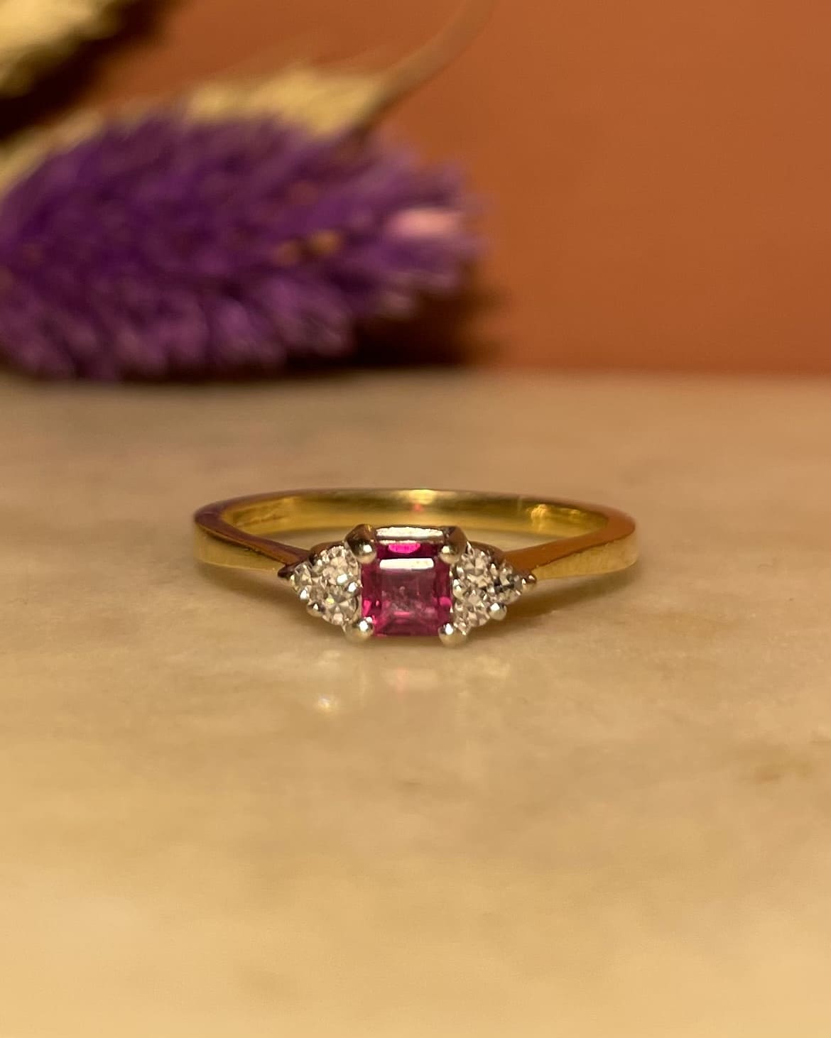 Bague Trilogie Rubis &amp; Diamants "Francis" - Elliade Paris