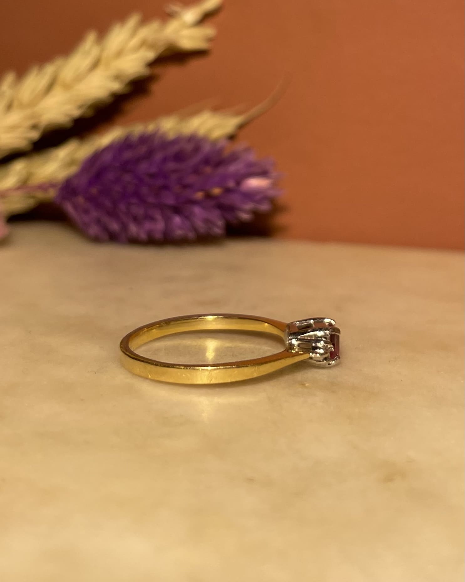 Bague Trilogie Rubis &amp; Diamants "Francis" - Elliade Paris