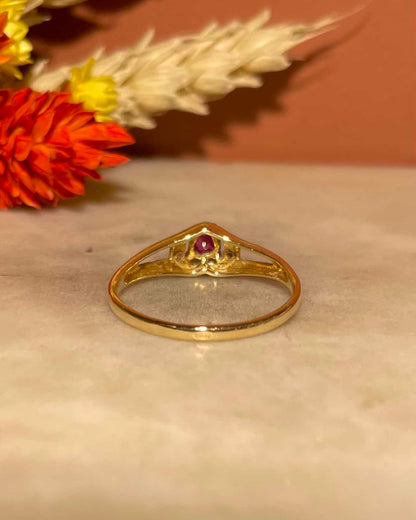 Bague Trilogie Rubis &amp; Diamants &quot;Laetitia&quot; - Elliade Paris