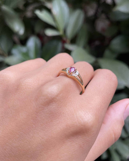 Bague Trilogie Rubis &amp; Diamants &quot;Laetitia&quot; - Elliade Paris
