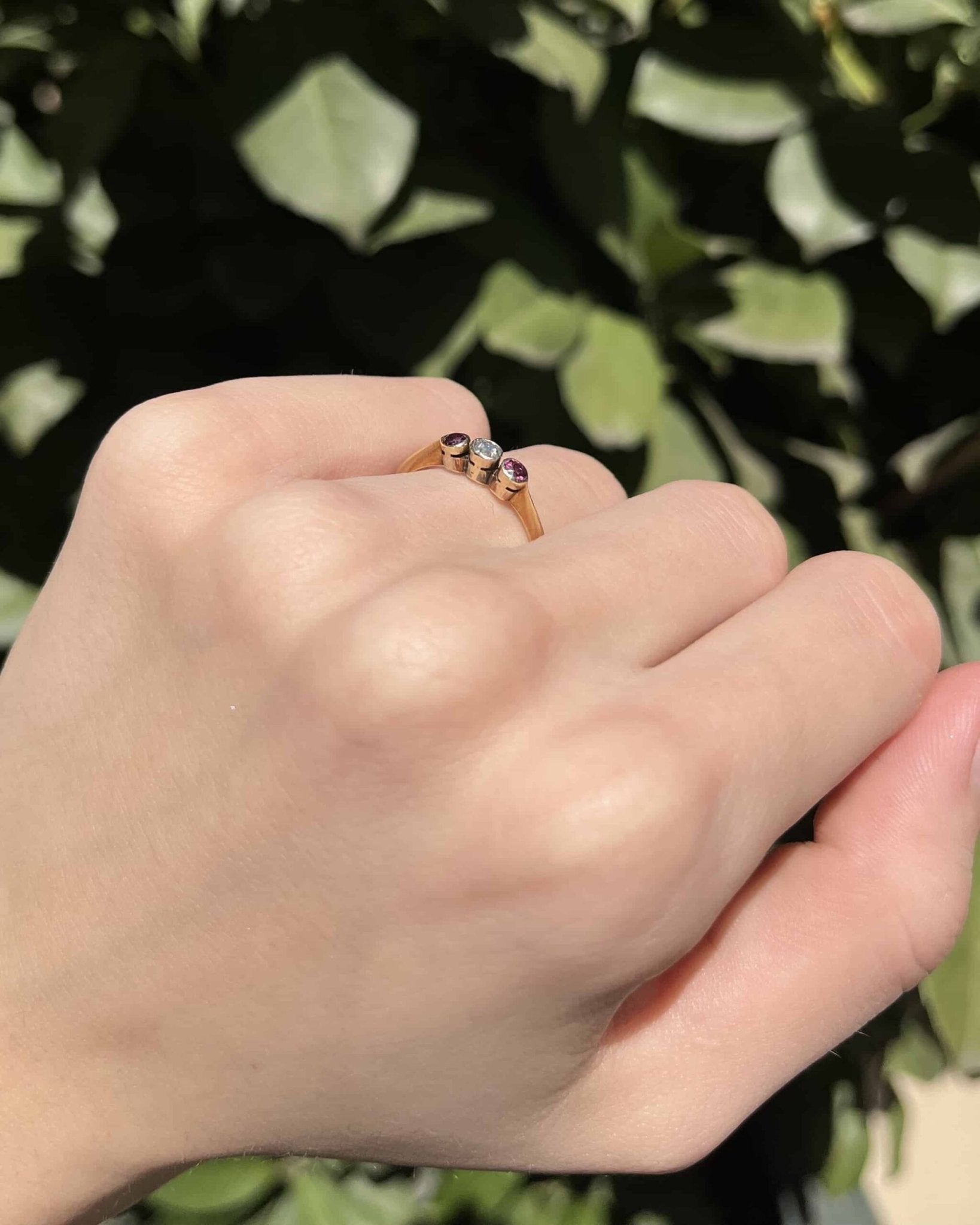 Bague Trilogie Rubis &amp; Diamants "Lovena" - Elliade Paris