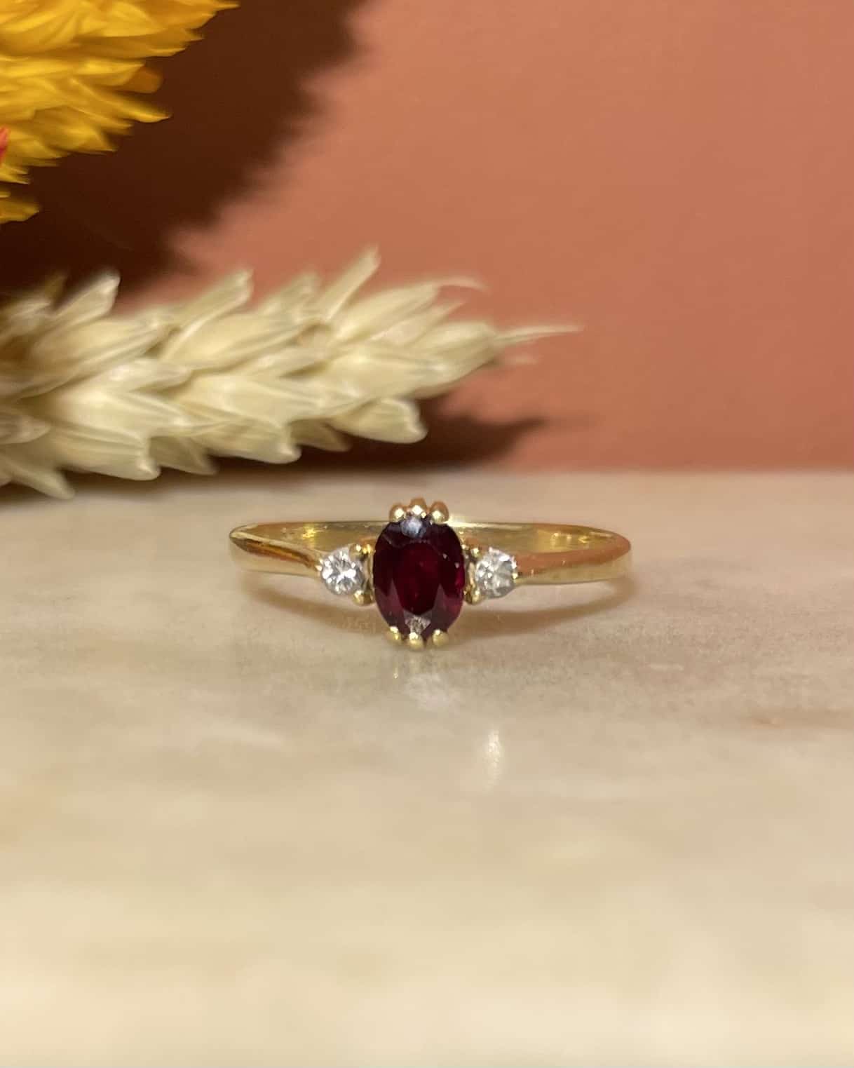Bague Trilogie Rubis &amp; Diamants "Otta" - Elliade Paris