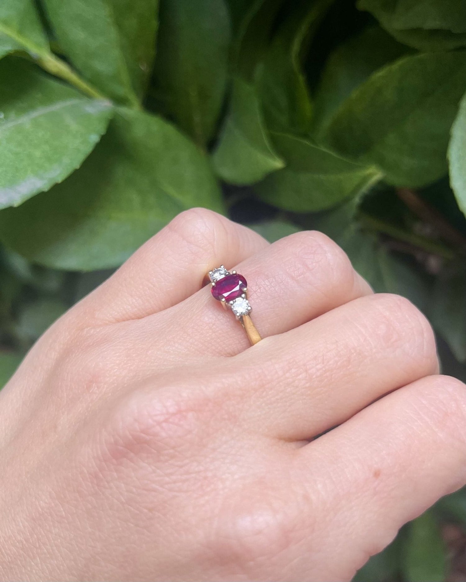 Bague Trilogie Rubis &amp; Diamants &quot;Shelby&quot; - Elliade Paris