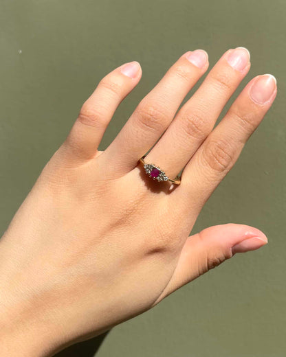 Bague Vintage Rubis &amp; Diamant &quot;Zoé&quot;
