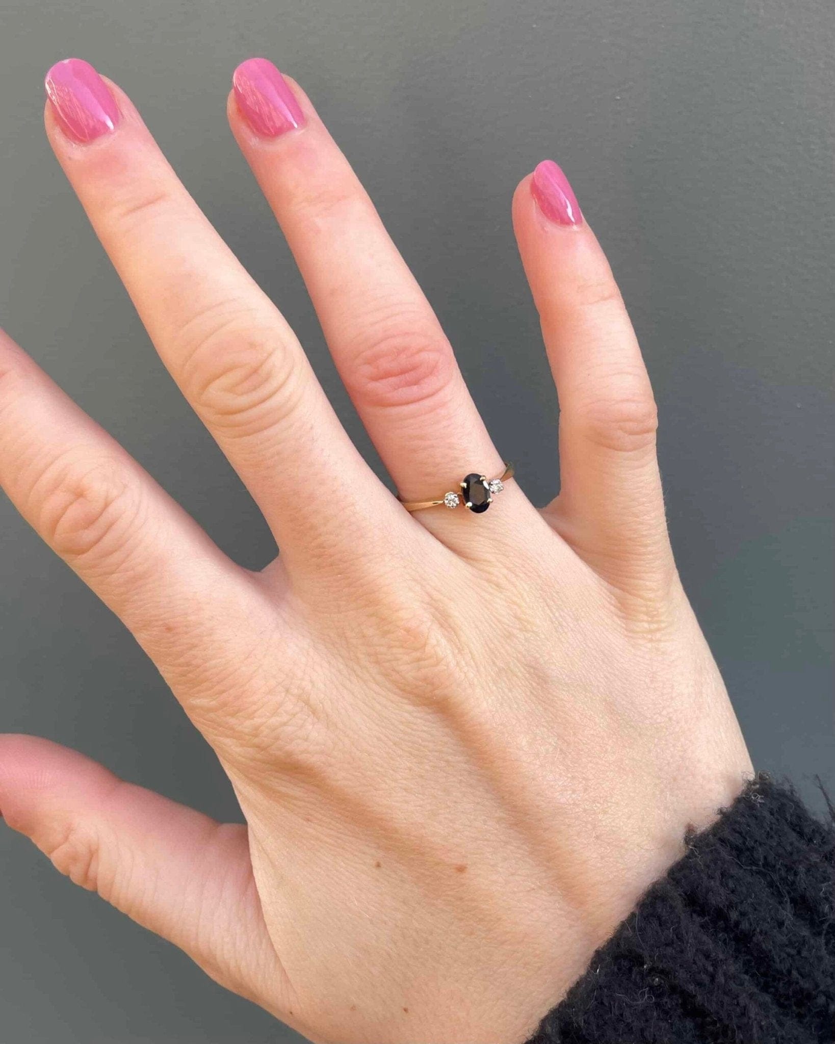 Bague Trilogie Saphir 0.60 carat &amp; Diamants "Lucile" - Elliade Paris