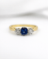 Bague Trilogie Saphir 0.61 carat & Diamants "Lydia" - Elliade Paris