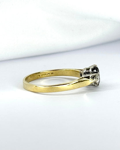 Bague Trilogie Saphir 0.75 carat &amp; Diamants 0.14 carat "Catherine" - Elliade Paris