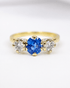 Bague Trilogie Saphir 0.79 carat & Diamants 0.40 carat "Julie" - Elliade Paris