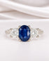 Bague Trilogie Saphir 0.85 carat & Diamants 0.40 carat "Éléanore" - Elliade Paris
