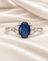 Bague Trilogie Saphir 0.85 carat & Diamants "Aby" - Elliade Paris