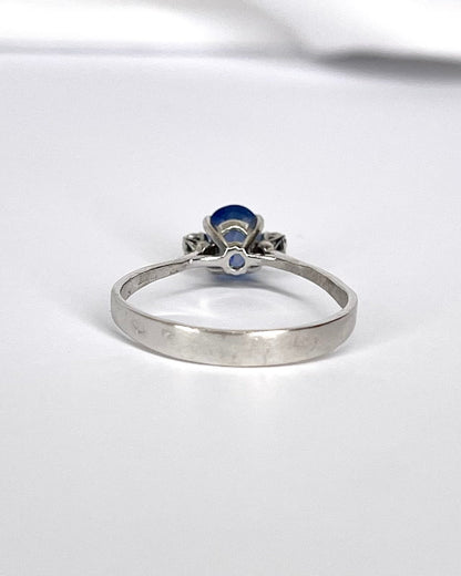 Bague Trilogie Saphir 0.90 carat &amp; Diamants "Alba" - Elliade Paris