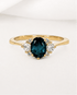 Bague Trilogie Saphir 0.95 carat & Diamants 0.20 carat "Sabine" - Elliade Paris