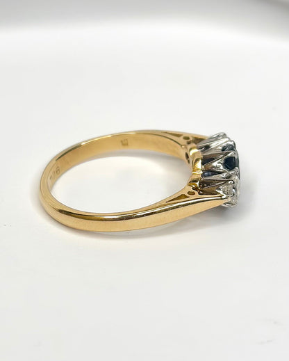 Bague Trilogie Saphir 1 carat &amp; Diamants 0.30 carat "Juliette" - Elliade Paris