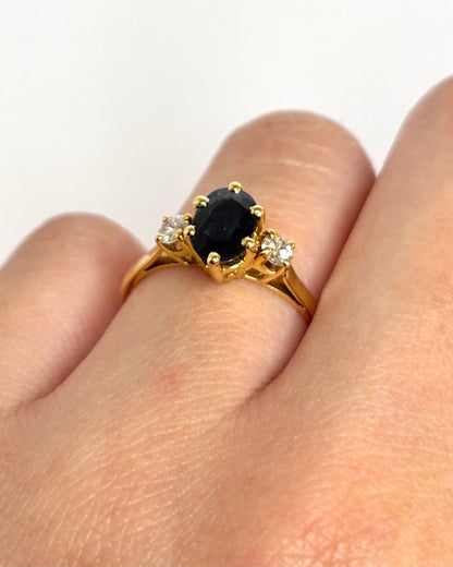 Bague Trilogie Saphir 1 carat &amp; Diamants "Dorine" - Elliade Paris