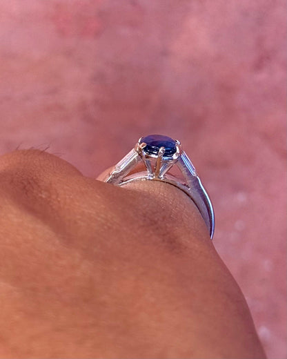 Bague Trilogie Saphir 1 carat &amp; Diamants "Paola" - Elliade Paris