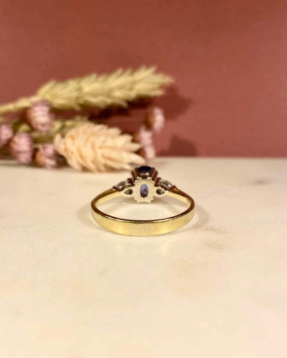 Bague Trilogie Saphir 1.10 carat &amp; Diamants &quot;Symphony&quot; - Elliade Paris