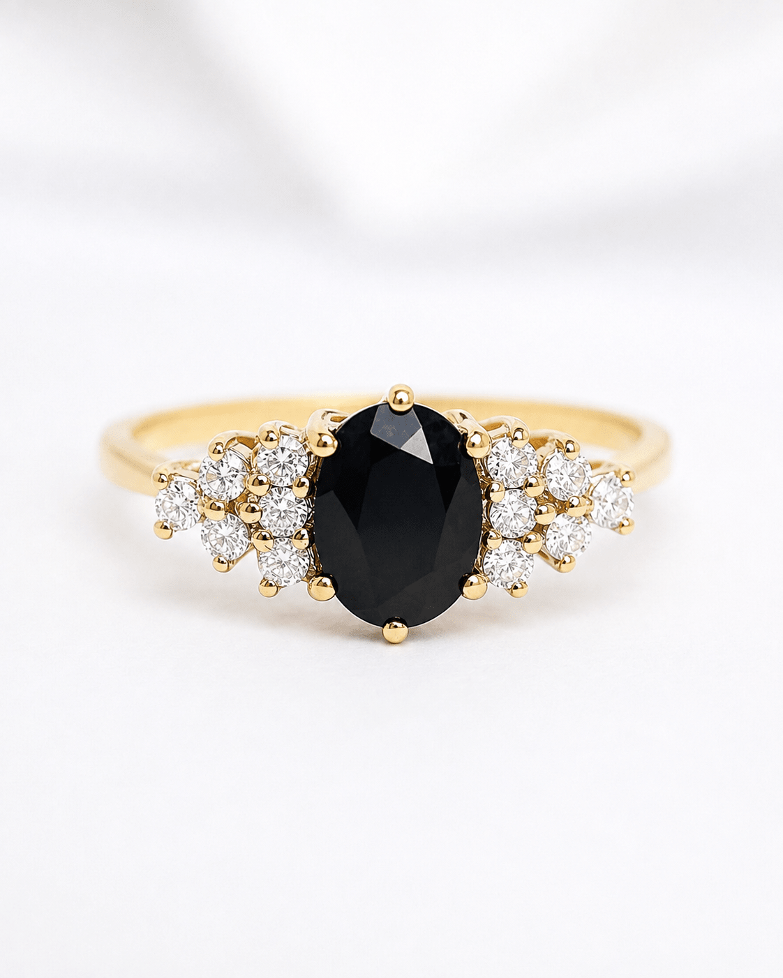 Bague Trilogie Saphir 1.17 carat &amp; Diamants "Nessrine" - Elliade Paris