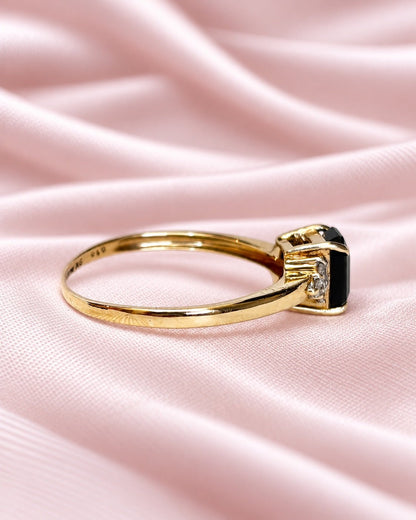 Bague Trilogie Saphir 1.20 carat &amp; Diamants "Louanne" - Elliade Paris
