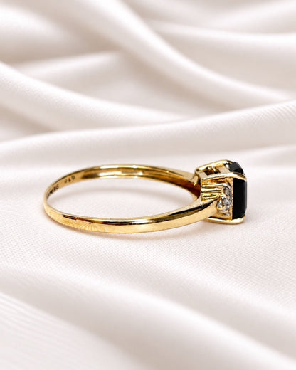 Bague Trilogie Saphir 1.20 carat &amp; Diamants "Louanne" - Elliade Paris