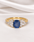 Bague Trilogie Saphir 1.40 carat & Diamants 0.36 carat "Divine" - Elliade Paris