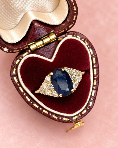Bague Trilogie Saphir 1.55 carat &amp; Diamants 0.78 carat "Sofia" - Elliade Paris