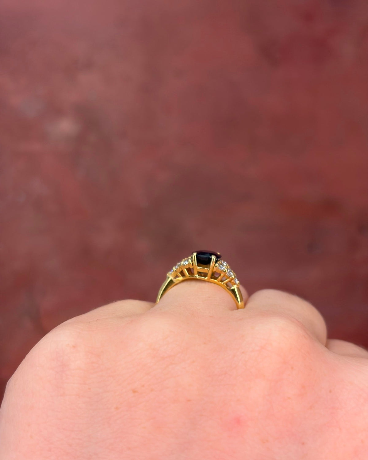 Bague Trilogie Saphir 1.55 carat &amp; Diamants 0.78 carat "Sofia" - Elliade Paris