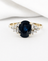 Bague Trilogie Saphir 1.82 carat & Diamants "Samantha" - Elliade Paris