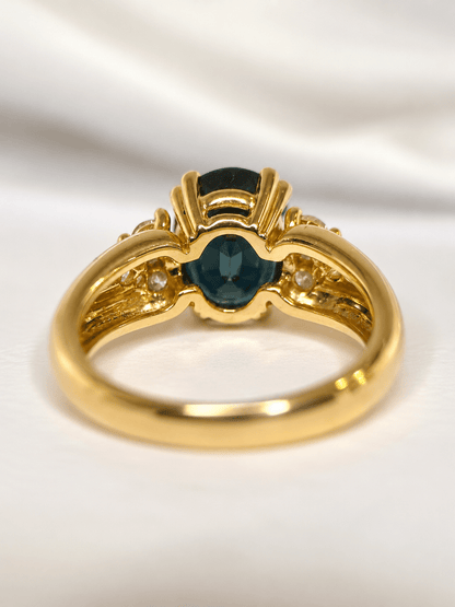 Bague Trilogie Saphir 3.50 carats &amp; Diamants 0.42 carat 5.88g "Cécilia" - Elliade Paris