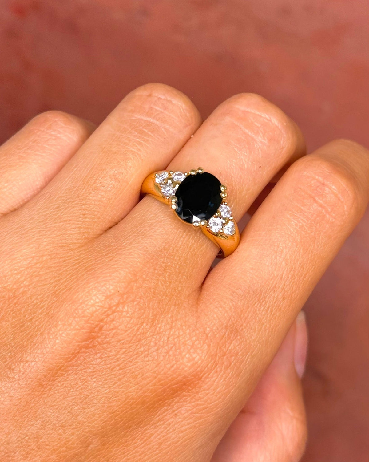 Bague Trilogie Saphir 3.50 carats &amp; Diamants 0.42 carat 5.88g "Cécilia" - Elliade Paris