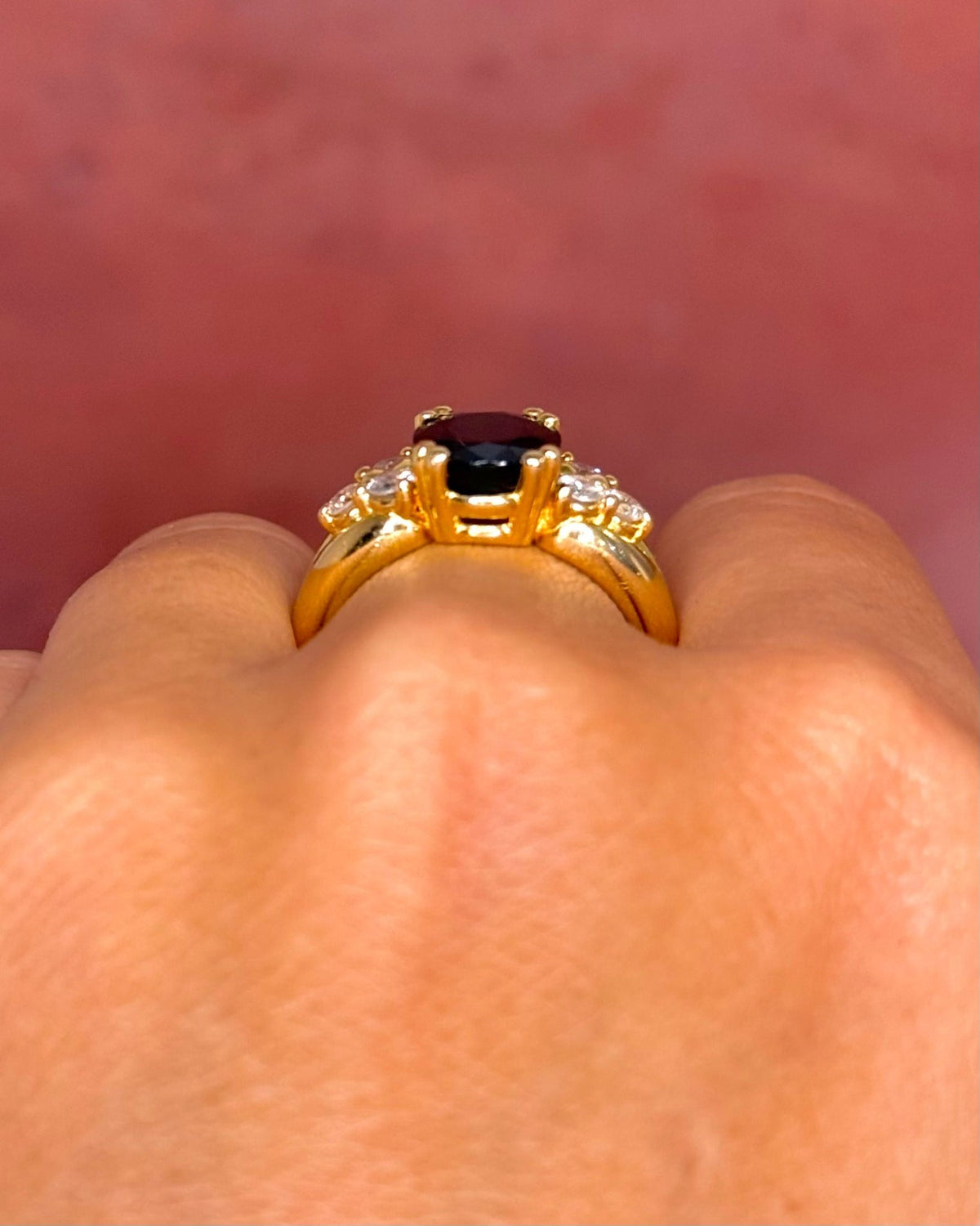 Bague Trilogie Saphir 3.50 carats &amp; Diamants 0.42 carat 5.88g "Cécilia" - Elliade Paris