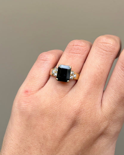 Bague Trilogie Saphir 3.70 carats &amp; 6 Diamants &quot;Guilia&quot; - Elliade Paris