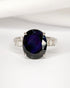 Bague Trilogie Saphir 4.77 carats & Diamants Baguette 0.24 carat "Célia" - Elliade Paris