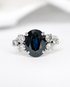 Bague Trilogie Saphir 5.26 carats & Diamants 0.30 carat 4,2g "Célia" - Elliade Paris