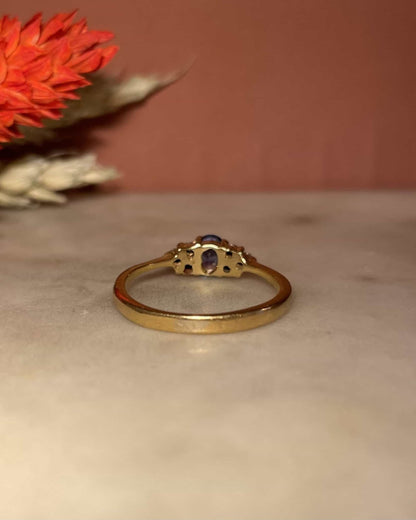 Bague Trilogie Saphir &amp; 6 Diamants &quot;Camille&quot; - Elliade Paris