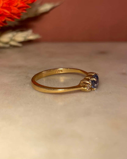 Bague Trilogie Saphir &amp; 6 Diamants &quot;Camille&quot; - Elliade Paris
