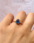 Bague Trilogie Saphir bleu lagon 1.25 carat & Diamants "Anna" - Elliade Paris