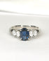 Bague Trilogie Saphir Ceylan 1.05 carat & Diamants Marquises 0.33 carat "Salomé" - Elliade Paris