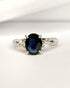 Bague Trilogie Saphir Ceylan 1.93 carat & Diamants 0.24 carat "Finelle" - Elliade Paris