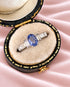 Bague Trilogie Saphir Cornflower 1 carat & Diamants 0.42 carat "Fanny" - Elliade Paris