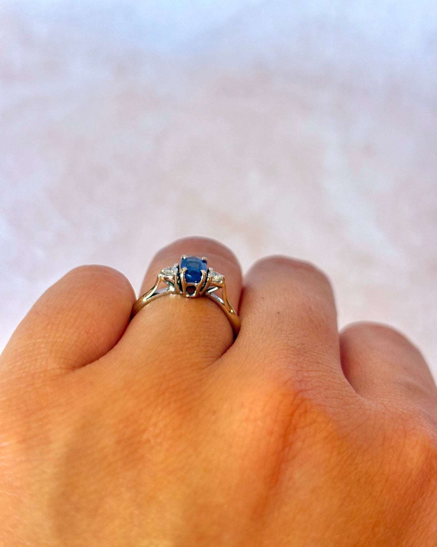 Bague Trilogie Saphir &amp; Diamants "Calisse" - Elliade Paris