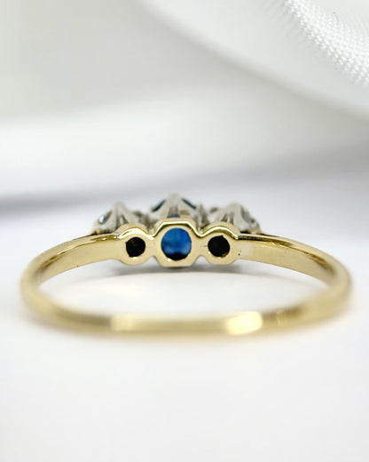 Bague Trilogie Saphir &amp; Diamants "Céline" - Elliade Paris