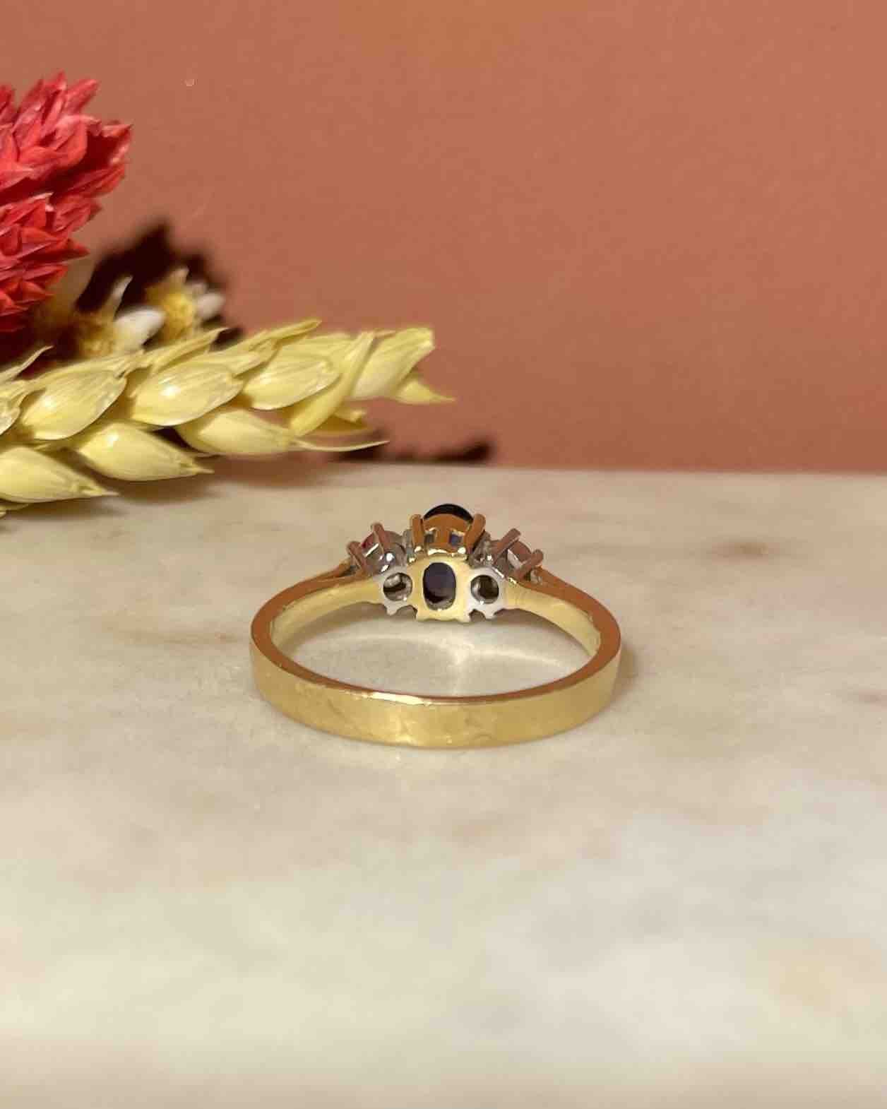 Bague Trilogie Saphir &amp; Diamants "Helina" - Elliade Paris