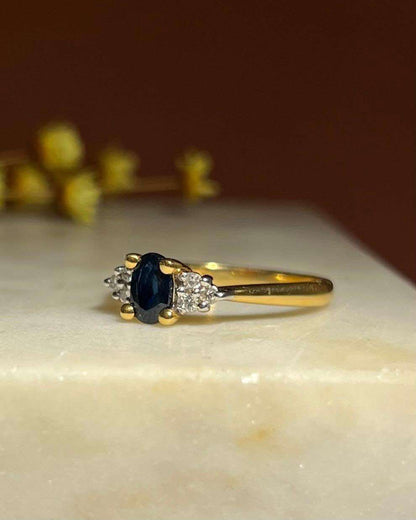 Bague Trilogie Saphir &amp; Diamants &quot;Hortense&quot; - Elliade Paris