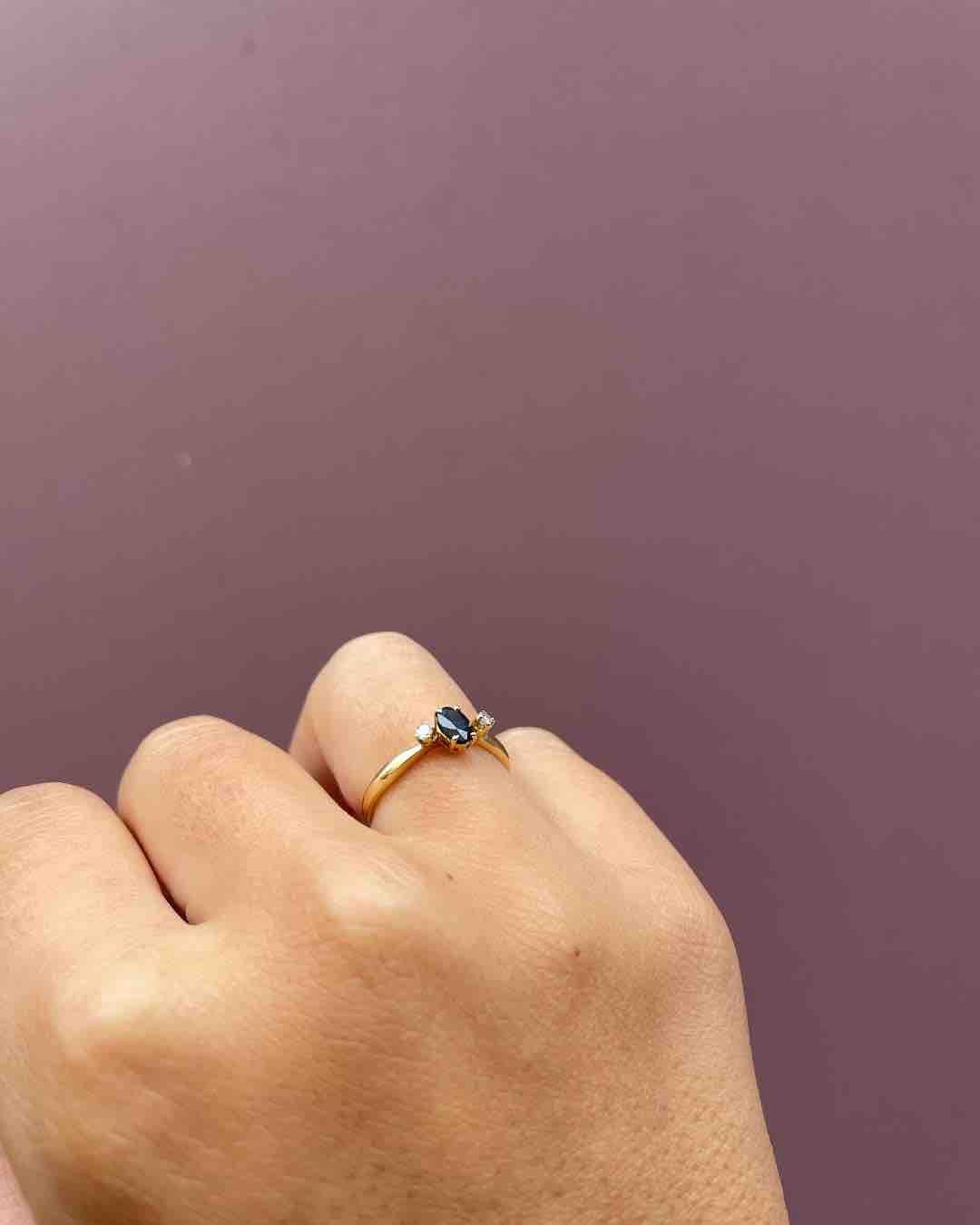 Bague Trilogie Saphir &amp; Diamants "Koa" - Elliade Paris