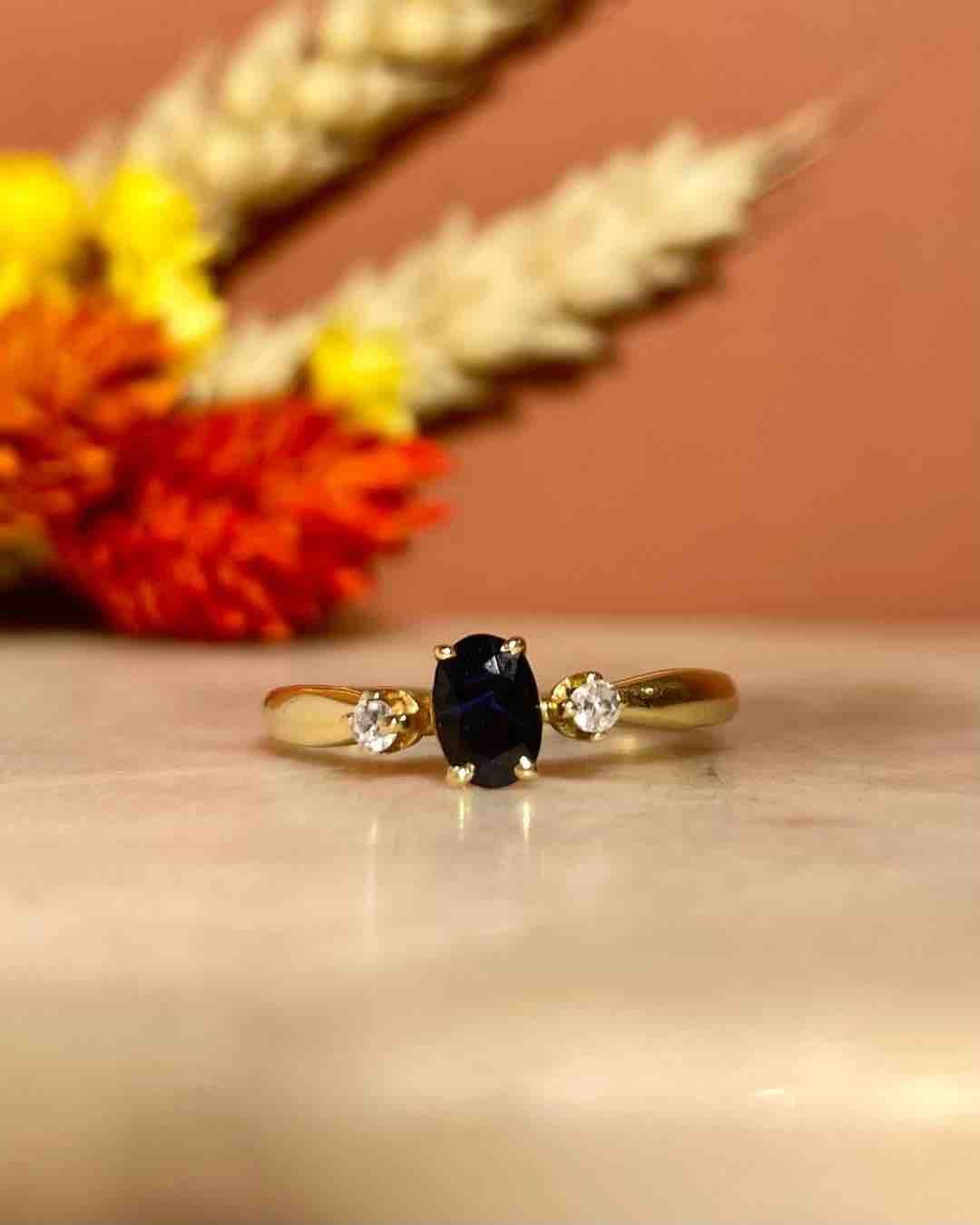 Bague Trilogie Saphir &amp; Diamants "Koa" - Elliade Paris