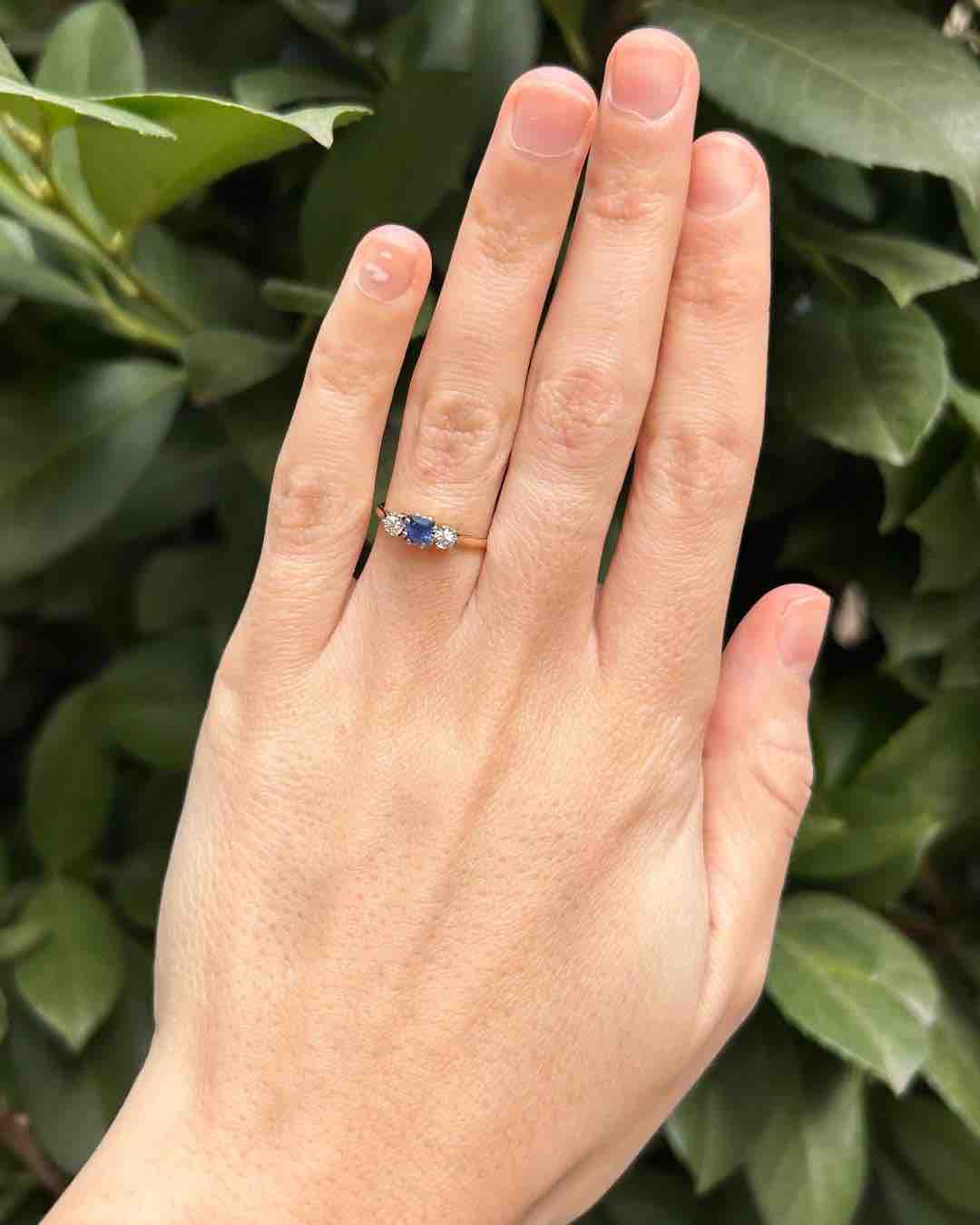 Bague Trilogie Saphir &amp; Diamants "Laurine" - Elliade Paris