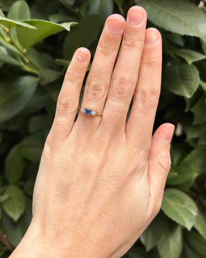 Bague Trilogie Saphir &amp; Diamants &quot;Laurine&quot; - Elliade Paris
